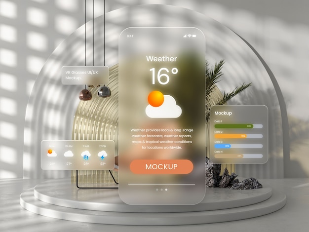 TV ekranı mockup'ının sanal gerçeklik projeksiyonu