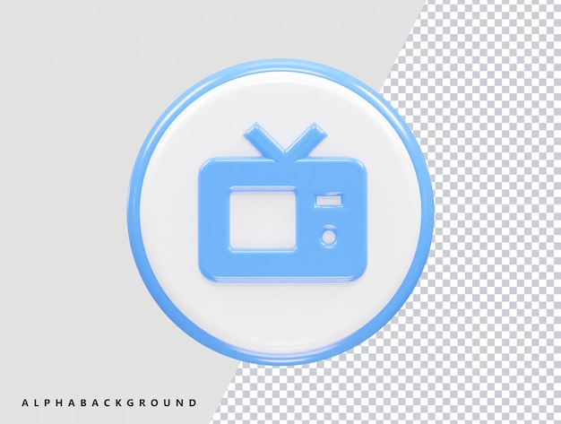 PSD tv-icone 3d-weergave illustratie-element