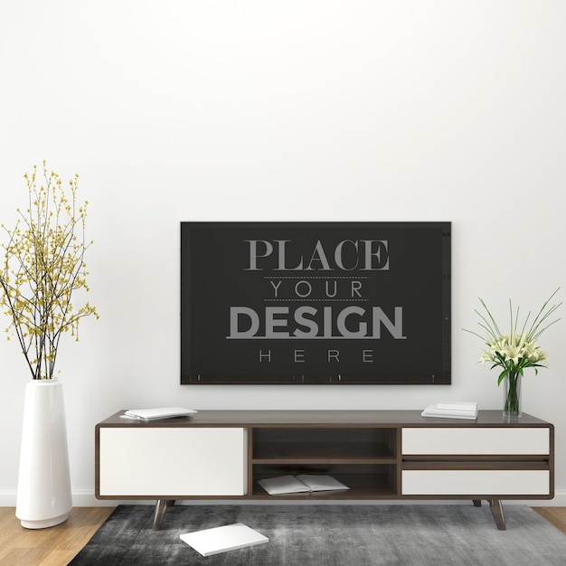 Tv in living room  Mockup