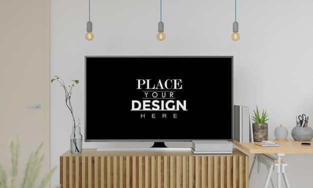 Tv in living room mockup