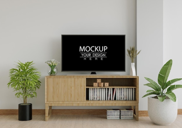 Tv in living room mockup