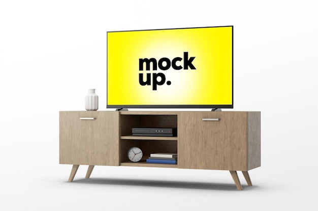 A tv screen that says mock up on it