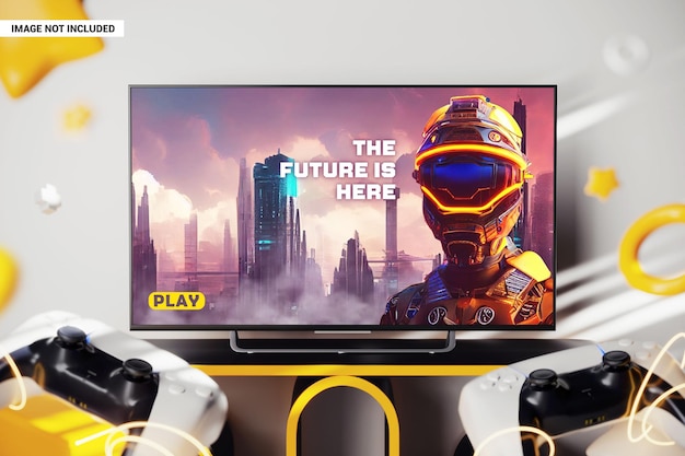 Tv screen with the game play mockup