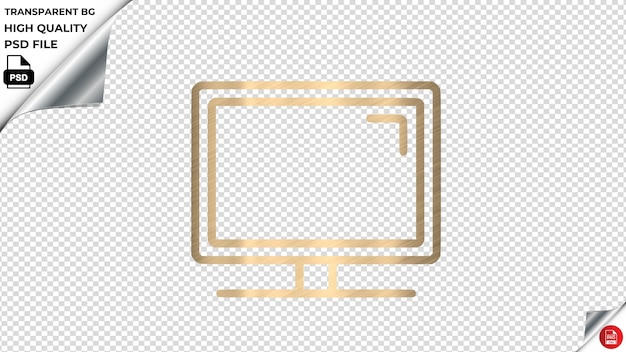 PSD tv screen with a gold border