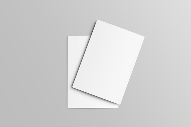 Twee blanke witte kaarten mockup op een grijs oppervlak