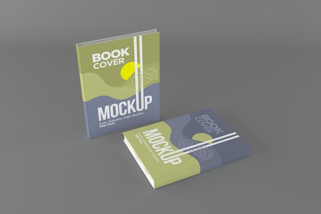 Twee boeken omslag mock-up 3d-rendering illustratie