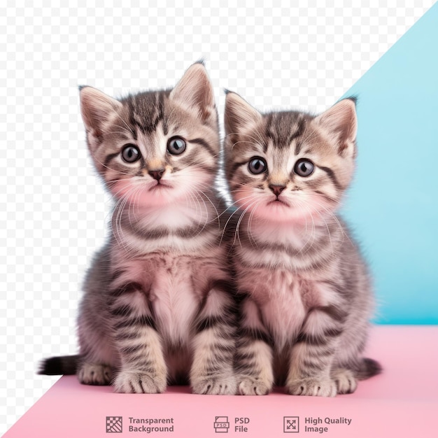 PSD twee kittens zitten naast elkaar.