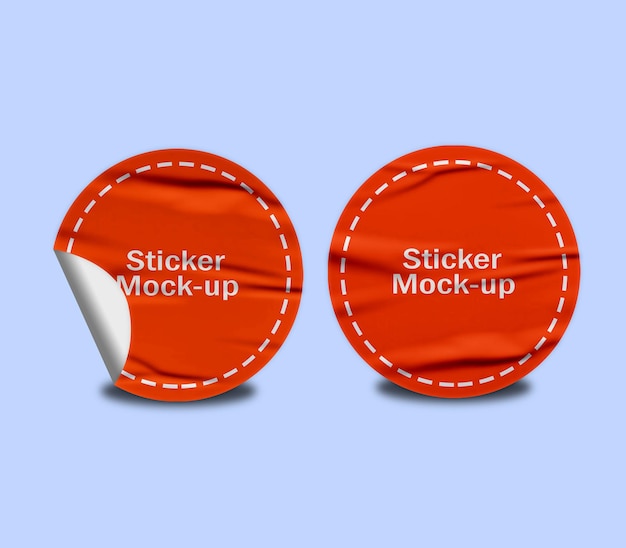 Twee ronde Sticker Mockup