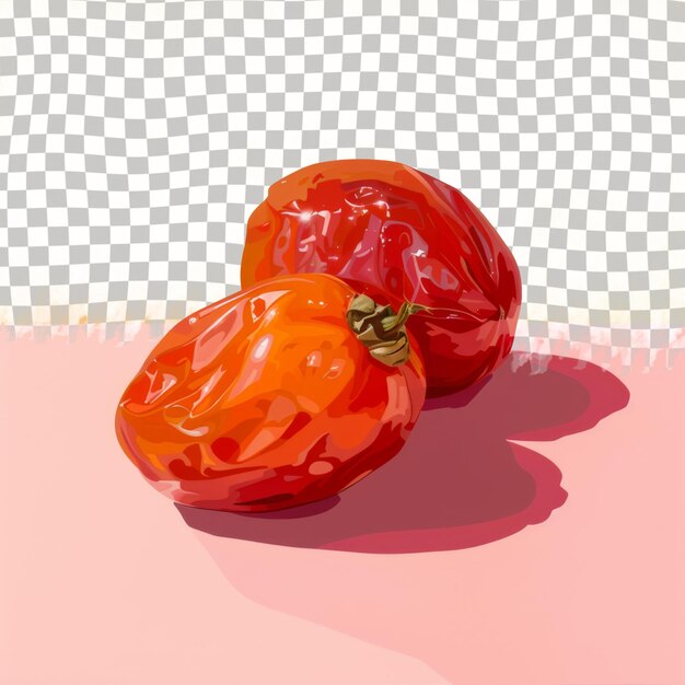 PSD twee tomaten met de woorden peper aan de onderkant