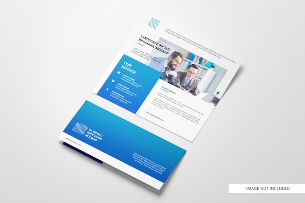 Tweevoudige brochure mockup