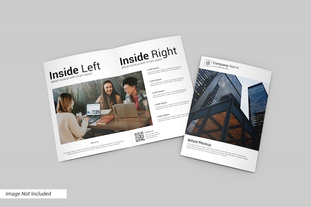 Tweevoudige brochure mockup