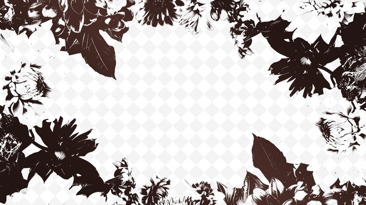 PSD twig frame decorated with dahlias and zinnias leaving an emp creative vector art designs of nature