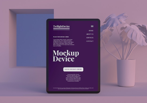 PSD design del mockup del dispositivo twilight