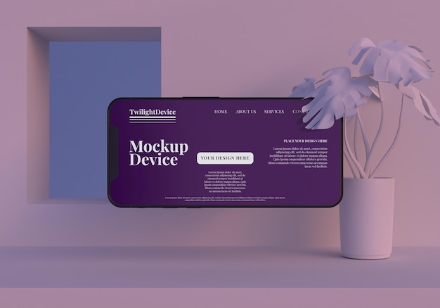 PSD design del mockup del dispositivo twilight