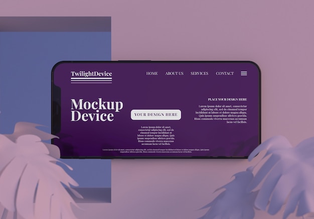 PSD design del mockup del dispositivo twilight