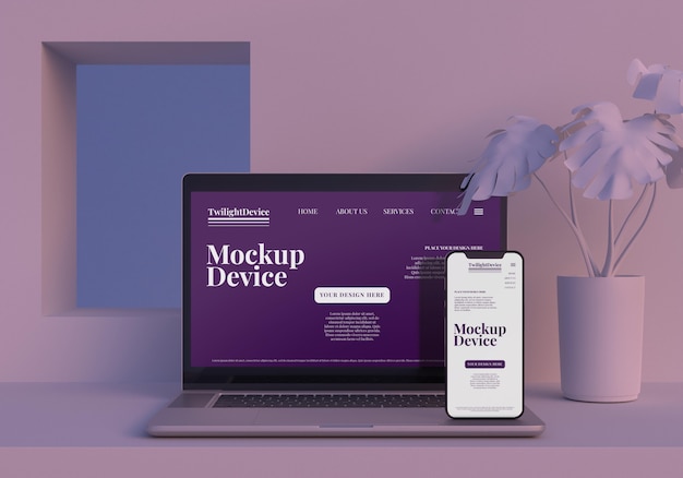 PSD design del mockup del dispositivo twilight