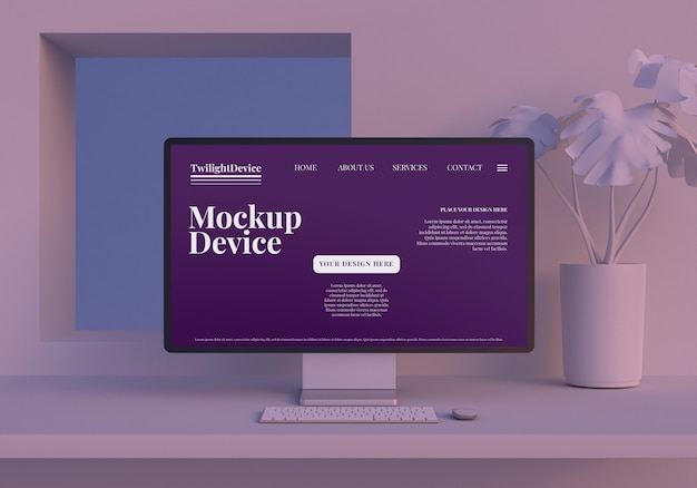 PSD design del mockup del dispositivo twilight