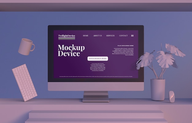 PSD design del mockup del dispositivo twilight