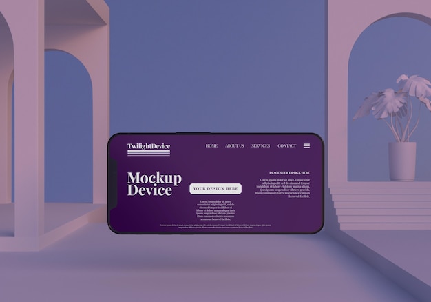 PSD design del mockup del dispositivo twilight