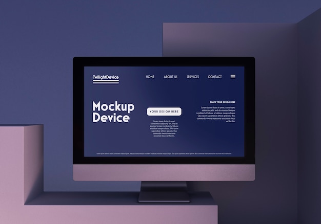 Twilight scène van het apparaat mockup