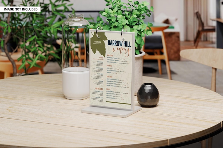 PSD twin ring menu holder mockup