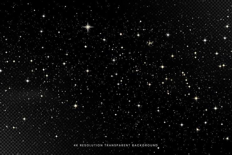 PSD twinkle star night sky on transparent background