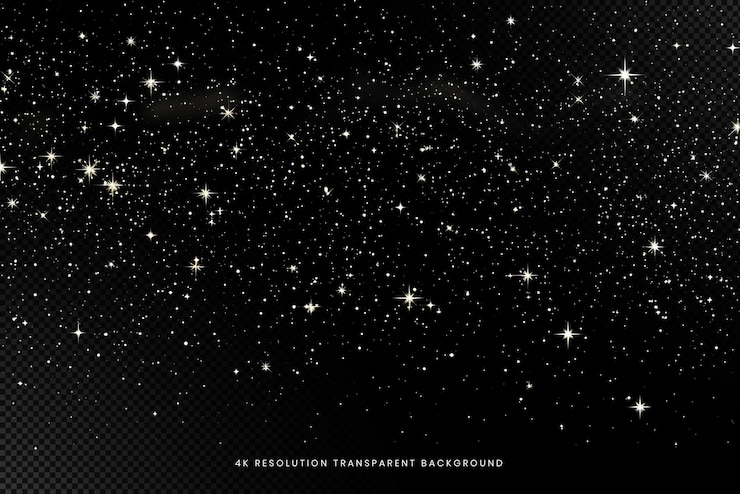 PSD twinkle star night sky on transparent background