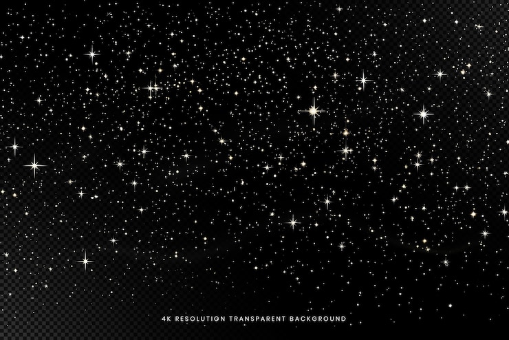PSD twinkle star night sky on transparent background