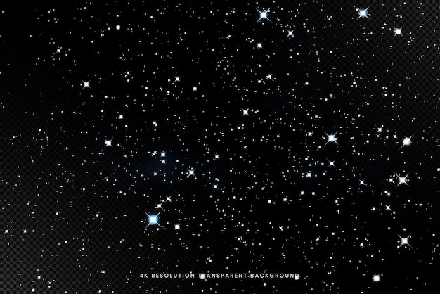 PSD twinkling starfield on transparent background