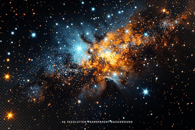 PSD twinkling starfield on transparent background
