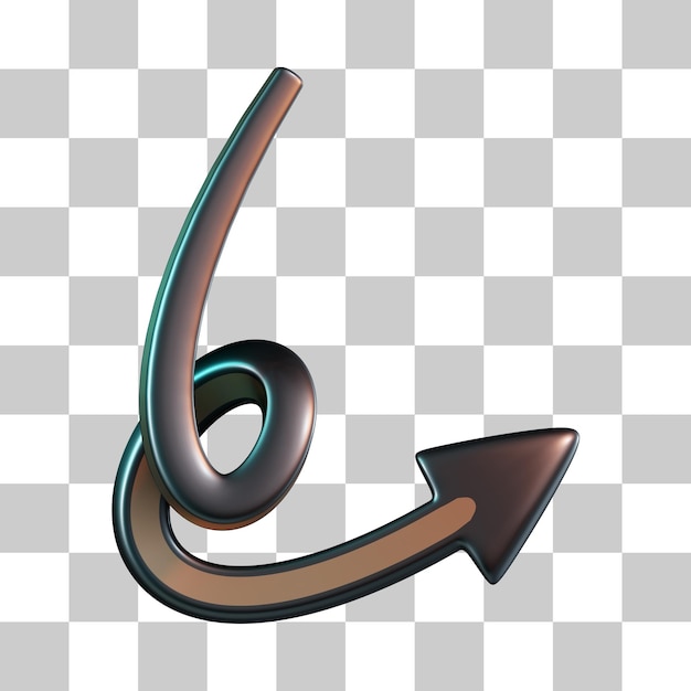 Twirl arrow 3d icon