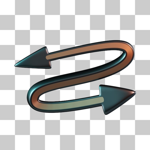 PSD twirl double arrow 3d icon