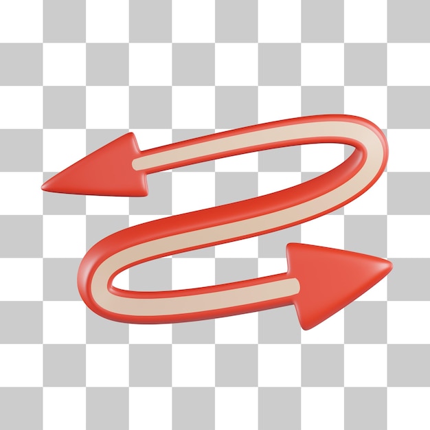 PSD twirl dubbele pijl 3d-pictogram