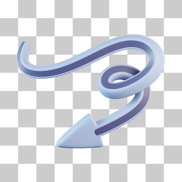 PSD twirl left arrow 3d icon