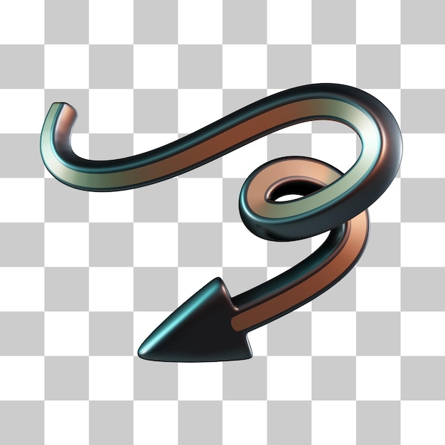 Twirl left arrow 3d icon