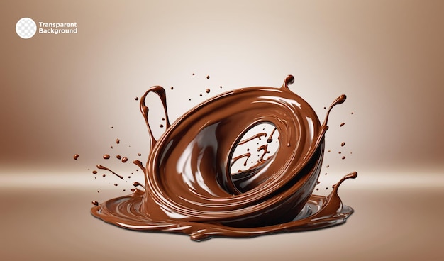 PSD twirling chocolate splash