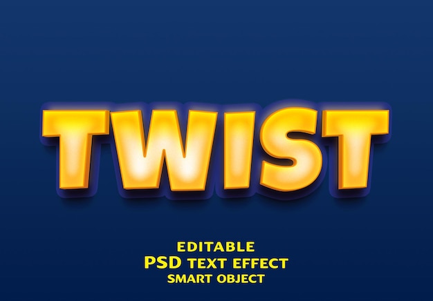 Twist 3d disegno di effetti di testo