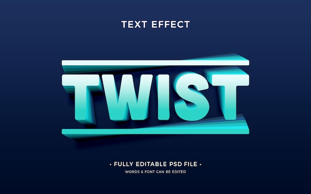 PSD Эффект twist text