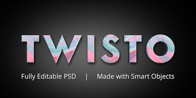 PSD Эффект стиля текста twisto