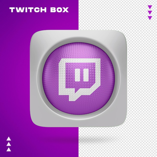 PSD twitch box w 3d renderin na białym tle