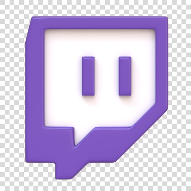 Twitch icon isolated on white background stream technology platform social media app button logo