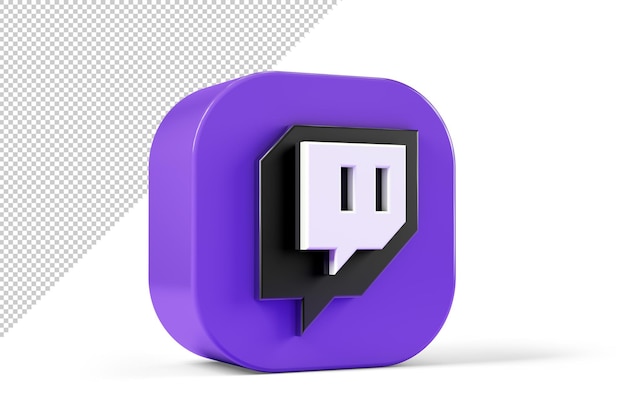 PSD twitch-logo, geïsoleerd met uitknippad