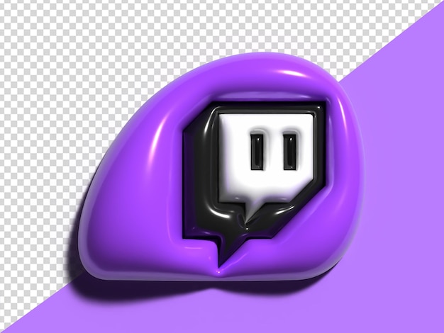 PSD icona twitch social media 3d rendering