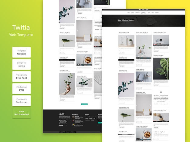PSD twitia 개인 블로그 카테고리 페이지 웹 템플릿