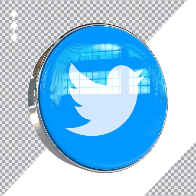 PSD twitter 3d icon new stlye