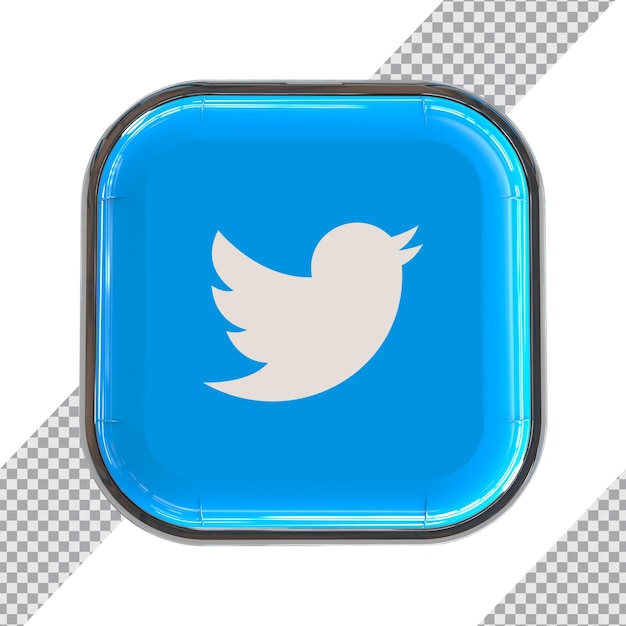 PSD twitter 3d icon new stlye