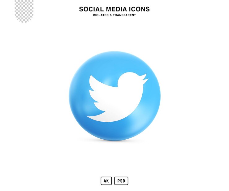 PSD twitter 3d 的圖標
