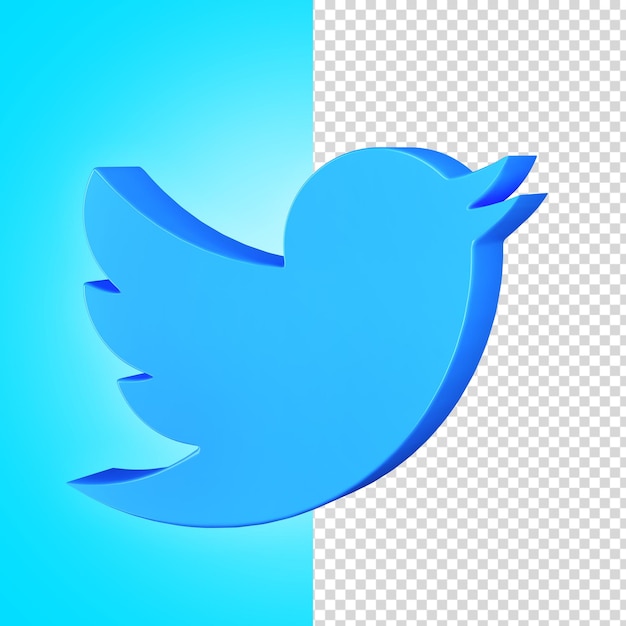 PSD illustrazione 3d di twitter