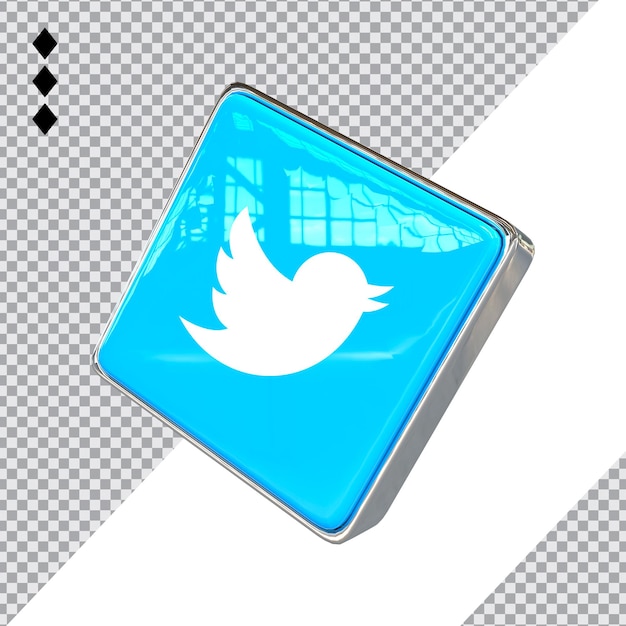 Twitter 3D-pictogram Nieuwe stijl