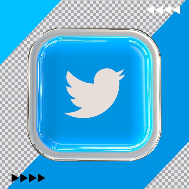 Twitter 3d-pictogram nieuwe stijl